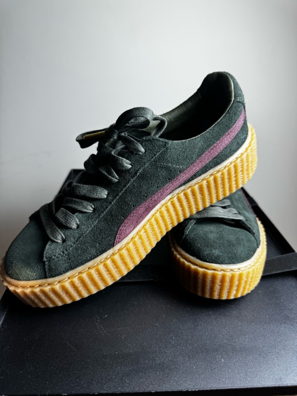 Fenty x Puma Rihanna Suede Creepers Green Bordeaux Gum Women’s 7.5 NWT